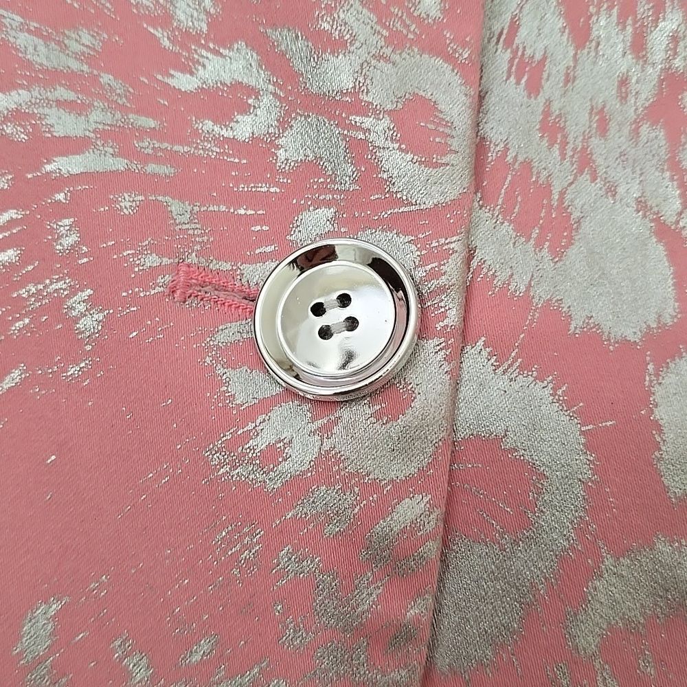 berek Pink and Silver Metallic Leopard Print Blazer - Picture 7 of 10